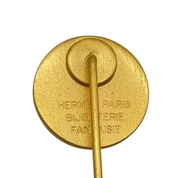 Hermès Clou de Selle Stick Pin 18K yellow gold-plated W/Box - Picture 6 of 6